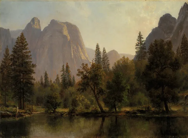 Untitled wallpaper: Cathedral Rocks Yosemite Valley ca 1872